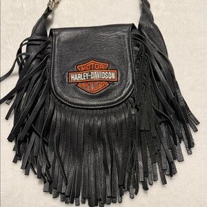 Harley-Davidson Black Leather Fringe Pouch
